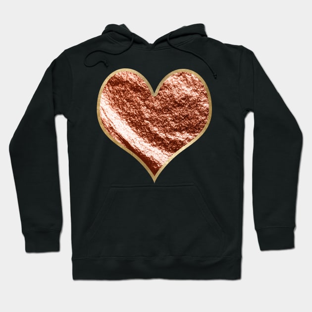 Heart - rose gold foil Hoodie by peggieprints